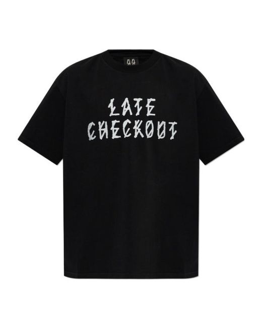 44 Label Group Black Late Checkout Graphic T-Shirt for men