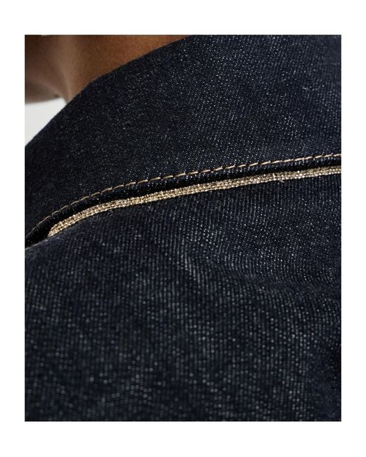 Brunello Cucinelli Blue Long-Sleeved Denim Jacket