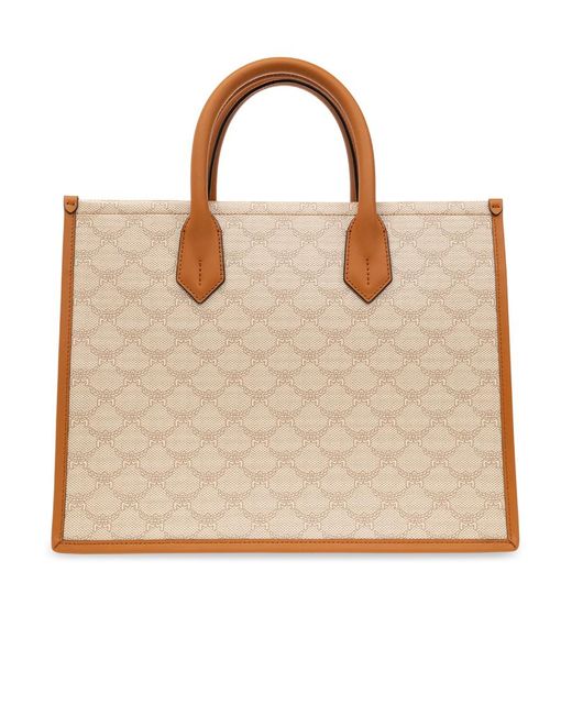 MCM Brown Himmel Lauretos Logo Detailed Medium Tote Bag