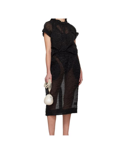 Simone Rocha Black Ruffle Tulip Top