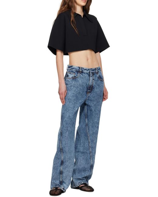 Alaïa Blue Alaïa Twisted Straight Cut Jeans