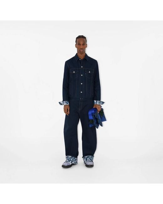 Burberry Blue Cotton Jacket For for men