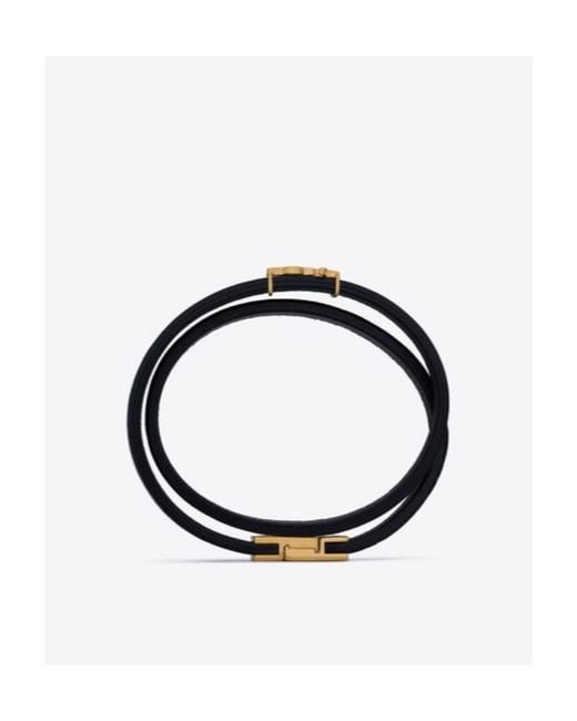 Saint Laurent White Opyum Double Wrap Bracelet