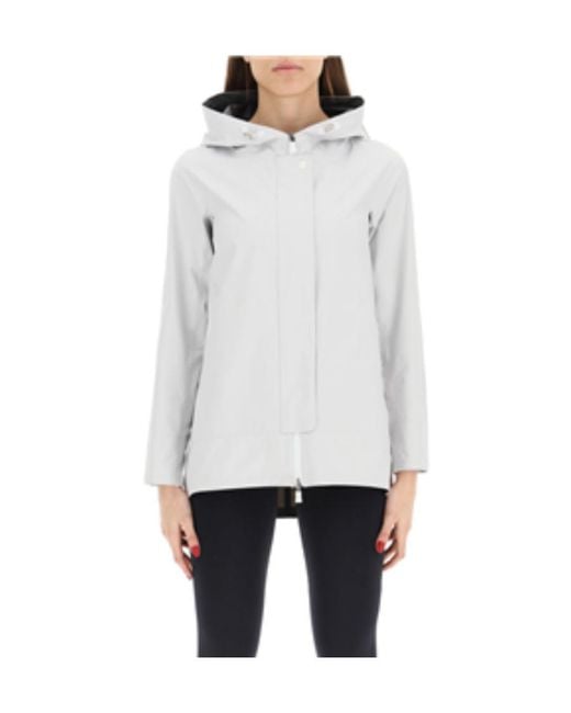Herno White Gore Tex Layered Hooded Jacket