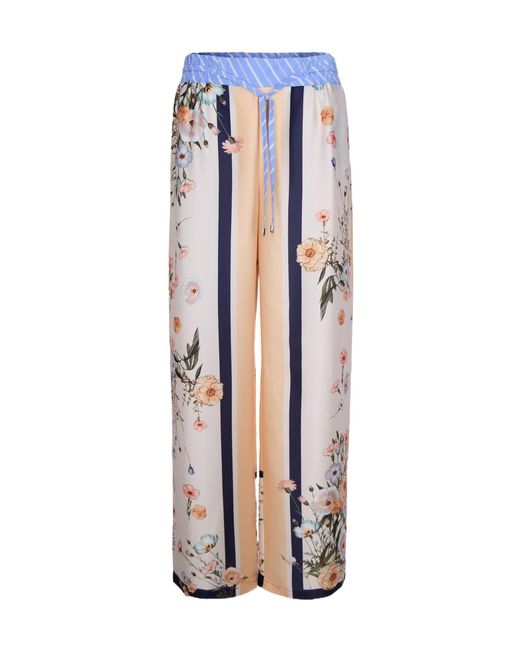 Liu Jo Blue Drawstring Palazzo Trousers