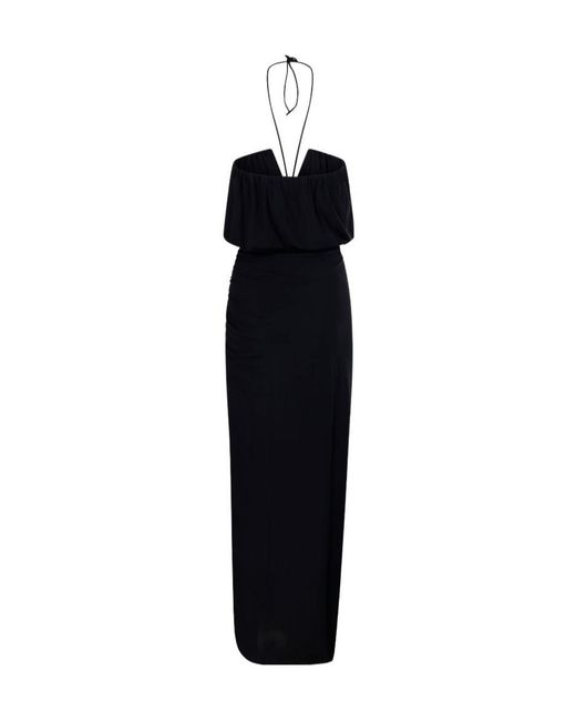Amazuìn Black Backless Pleated Dress