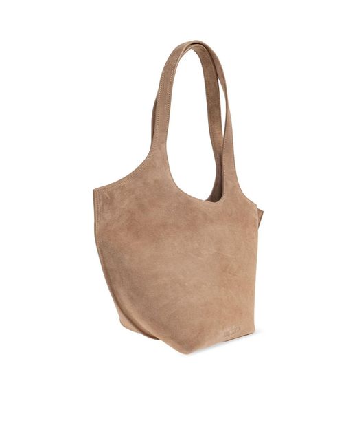 The Attico Brown The La Scoop Asymmetric Medium Shopper Bag