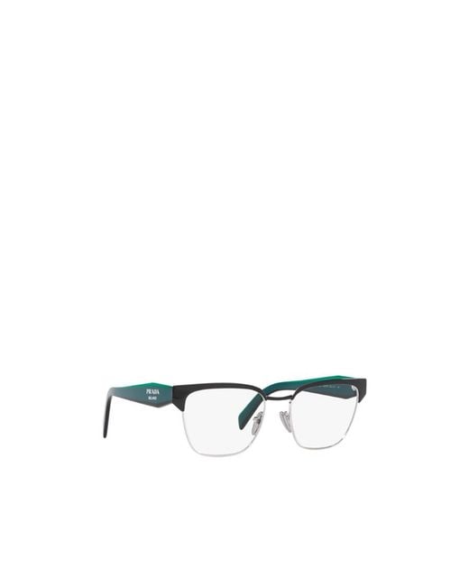 Prada White Rectangle-Frame Glasses