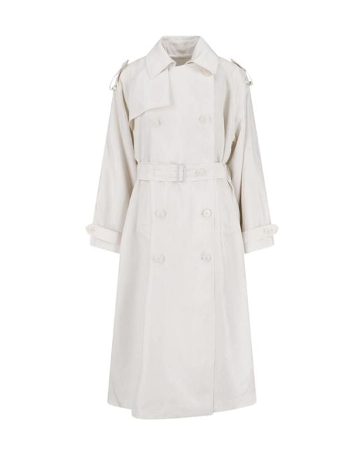 Frankie Shop White Double-Breasted Trench Coat