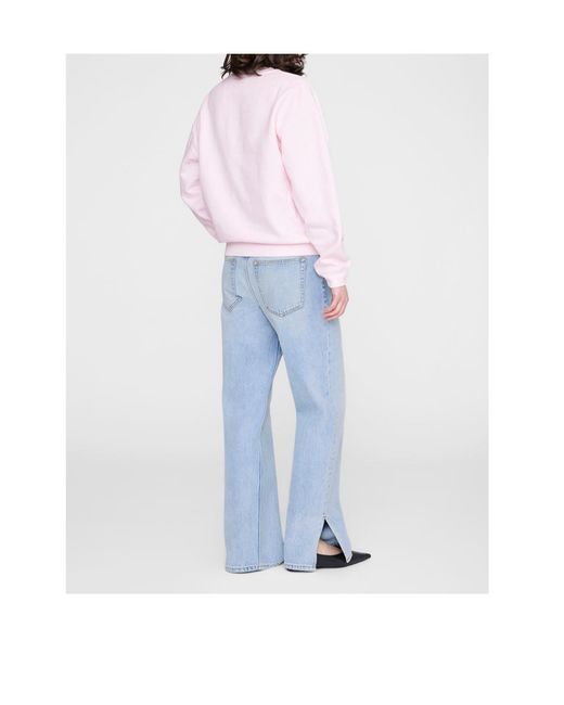 Anine Bing Pink Spencer Logo Sweatshirt