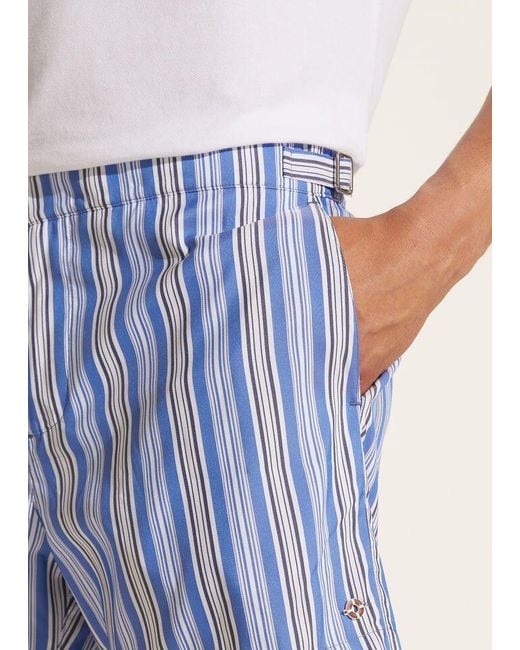 Loro Piana Blue Striped Swimming Trunks for men