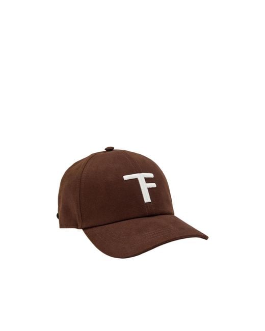 Tom Ford Brown Logo-Embroidered Canvas Cap for men