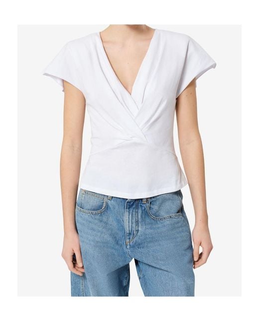 Isabel Marant White Étoile Nadrine Draped T-Shirt
