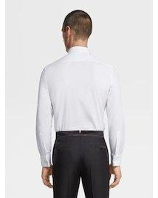 Zegna White Trofeo Long-Sleeved Shirt for men