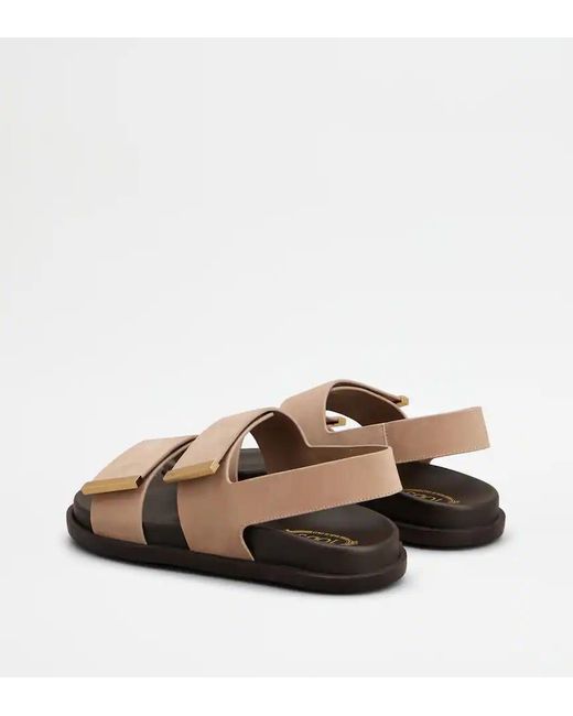 Tod's Multicolor Bars-Strap Slingback Sandals