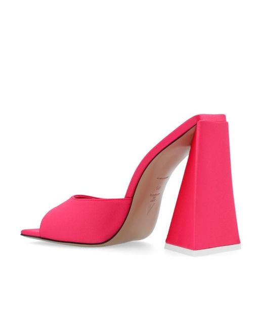 The Attico Pink The Devon Square-Toe Mules