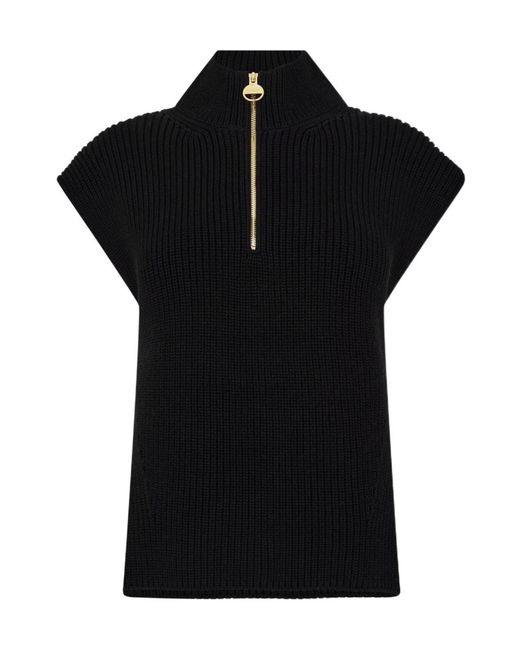 Barbour Black Half-Zip Sweater