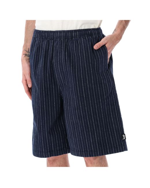 Stussy Blue Elastic Waist Shorts for men