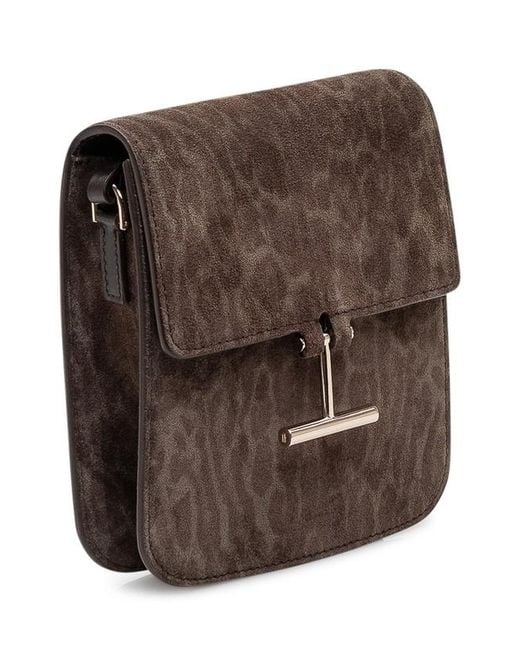 Tom Ford Brown Signature T-Shaped Clutch Bag