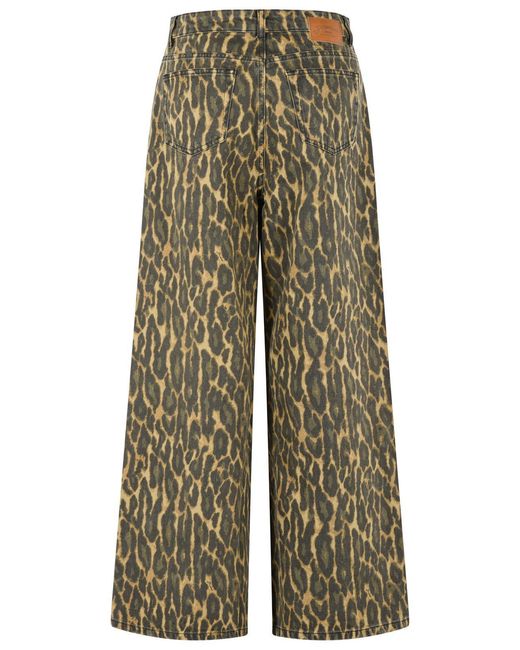 Ganni Multicolor Wide-Leg Printed Jeans