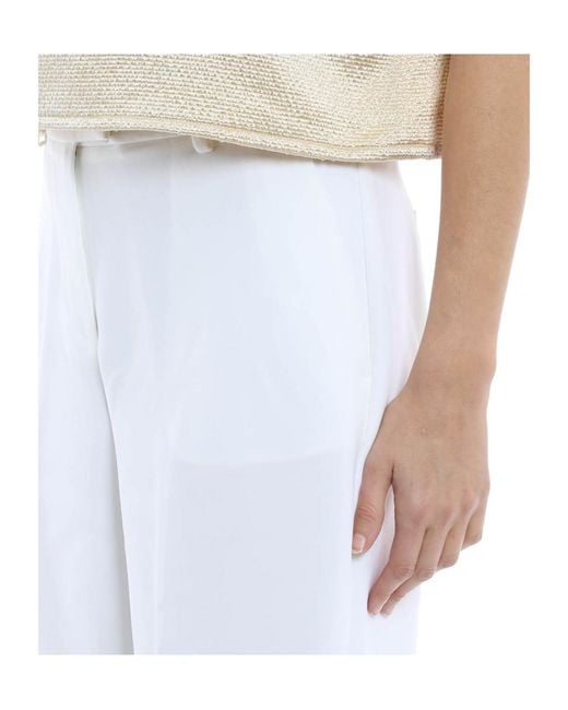 Michael Kors White Michael Wide-Leg Tailored Pants