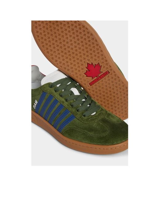 DSquared² Green Boxer Low-Top Sneakers for men