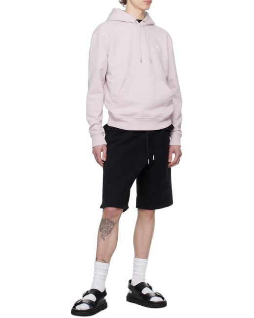 AMI Purple Ami De Coeur Logo-Embroidered Drawstring Hoodie for men