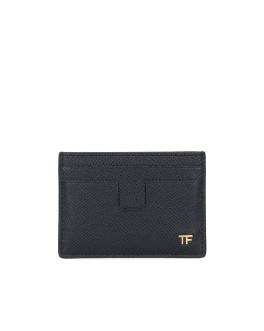 Tom Ford Blue Logo Plaque Card Holder for men