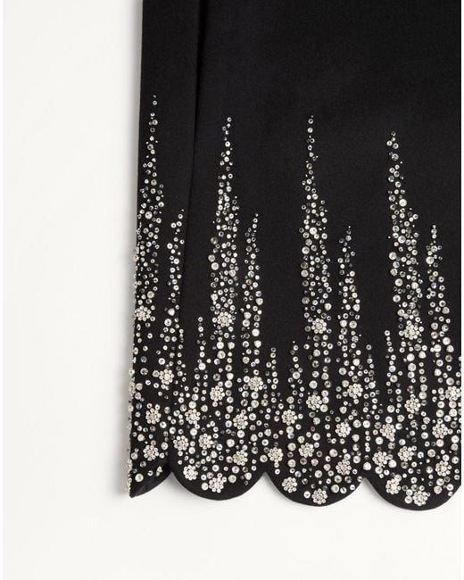 Valentino Black Embroidered Compact Drap Cape
