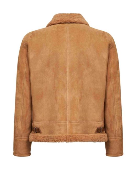 Tagliatore Brown Steele Shearling-Trim Coat for men
