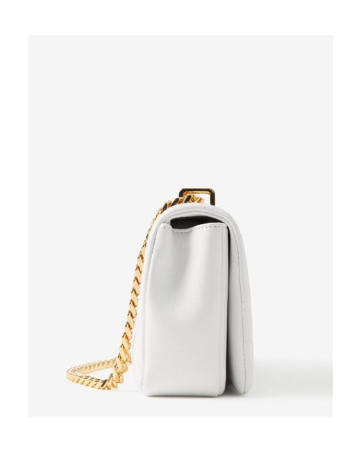 Burberry White Small Tb Monogram Plaque Lola Bag