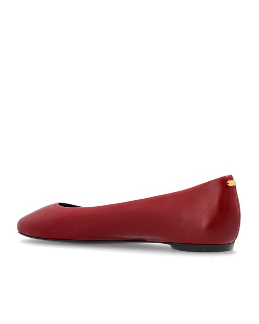 Lanvin Red Round Toe Ballet Flats