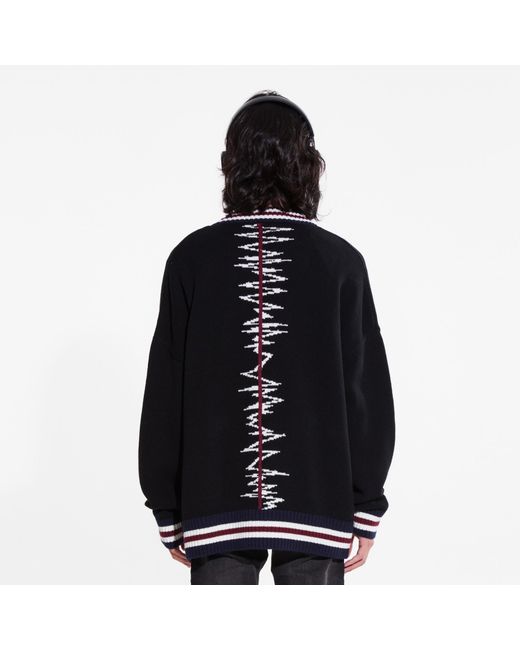 LIU REGALI Black Sonic Jacquard Knitted Cardigan for men