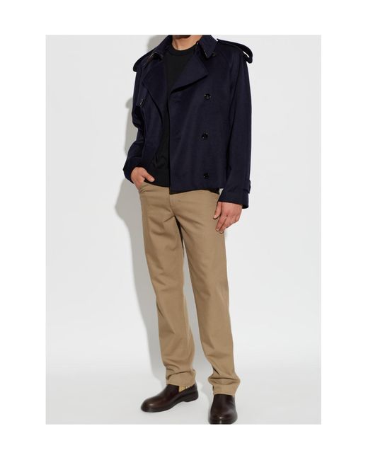 Burberry Blue Double-Breasted Casual Jacket for men