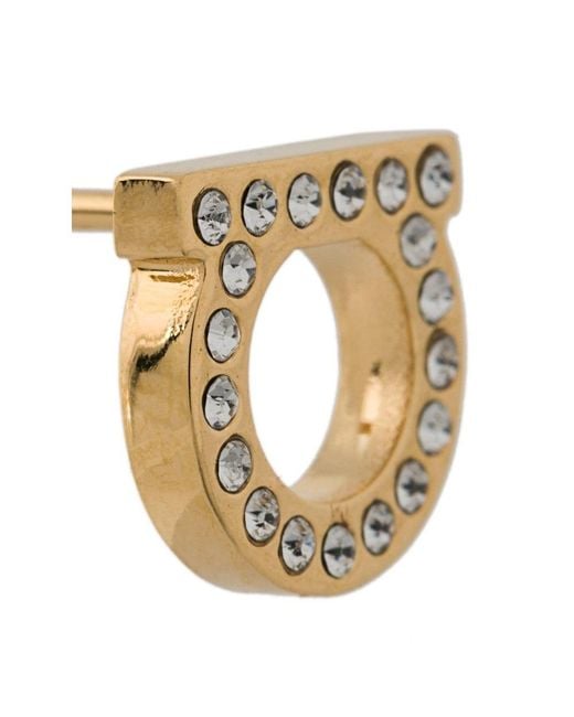 Ferragamo Metallic Ferragamo Small Gancio Embellished Earrings