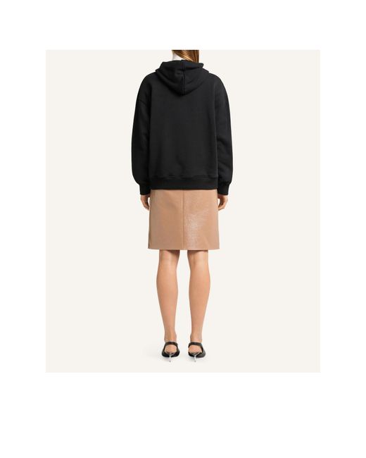 Courreges Black Logo-Patch Cotton Hoodie