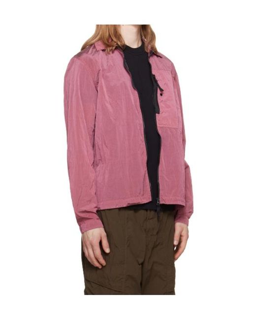 Stone Island Purple Regular-Fit Zip-Up Overshirt With Chest Pocket for men