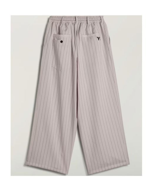 Y-3 Gray Pinstripe Casual Pants for men