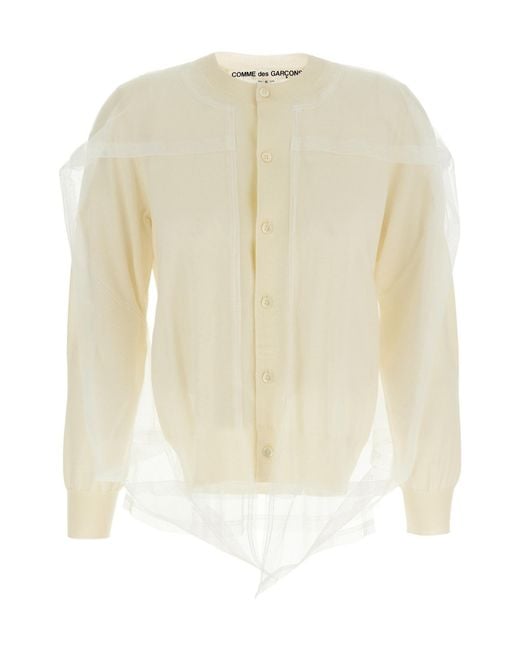 Comme des Garçons White Comme Des Garçons Layered Crewneck Cardigan