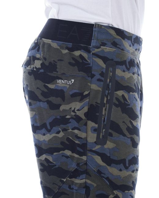 EA7 Blue Logo Sweatpants for men