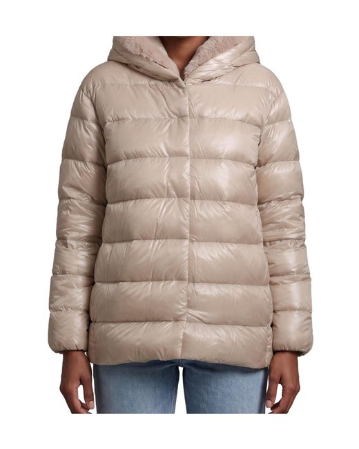 Herno Natural Hooded Faux Fur Down Jacket