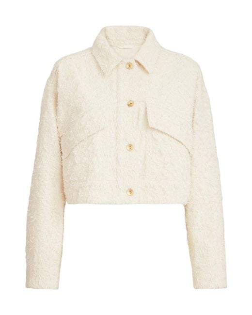 Brunello Cucinelli White Fuzzy Dyed Denim Outerwear Jacket