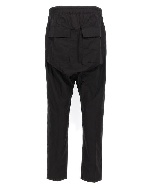 Rick Owens Black Drawstring Long Pants for men