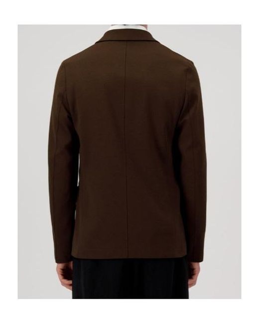 Harris Wharf London Brown 2B. Blazer Diagonal Crafted With Loro Piana Fabric for men