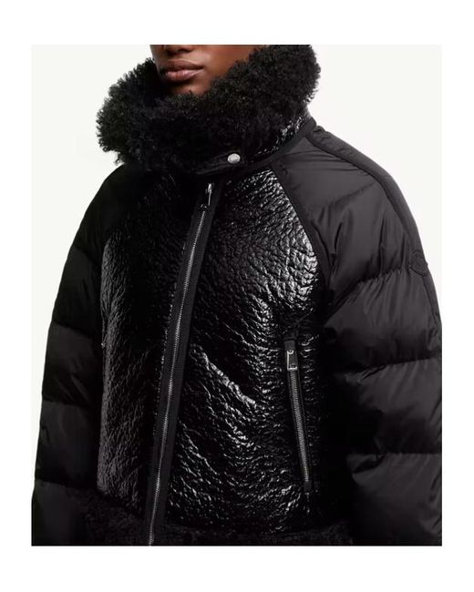 Moncler Black Rubrouk Teddy-Trimmed Short Down Jacket