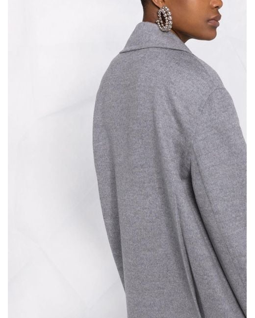 Stella McCartney Gray Oversize Double-Breasted Wool Coat