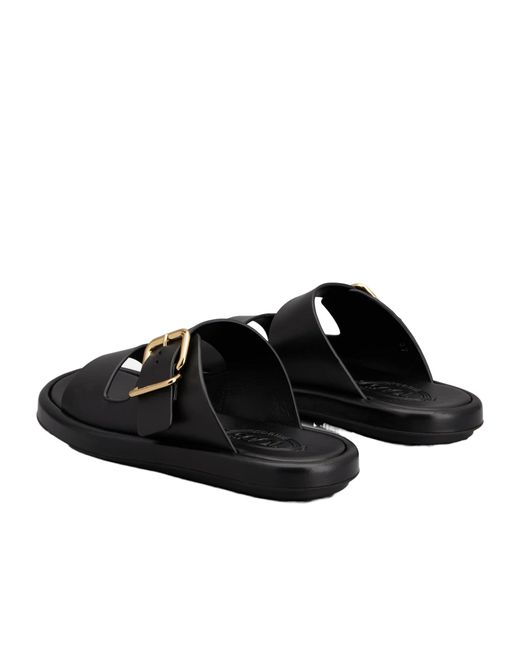Tod's Black Double-Strap Slides