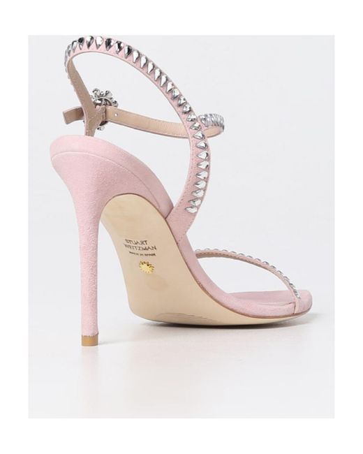 Stuart Weitzman Metallic Open-Toed High-Heeled Sandals