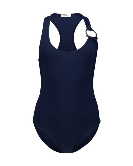 Ferragamo Blue Gancini One-Piece Swimsuit