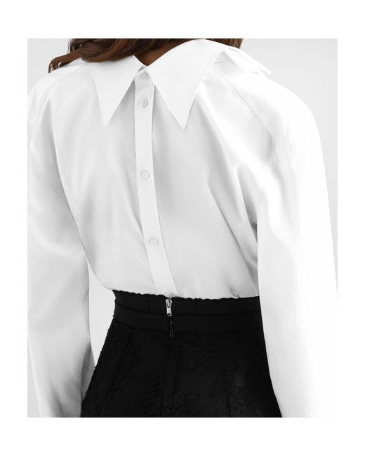 Dolce & Gabbana White Cotton Poplin Shirt